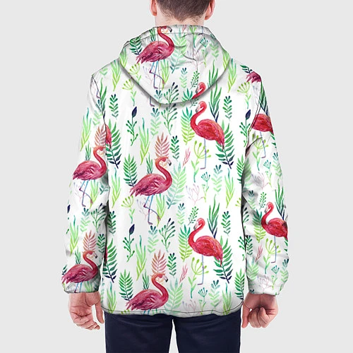 Мужская куртка Цветы и бабочки 2 / 3D-Белый – фото 4