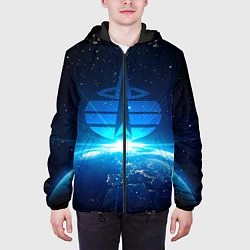 Куртка с капюшоном мужская Космические войска, цвет: 3D-черный — фото 2