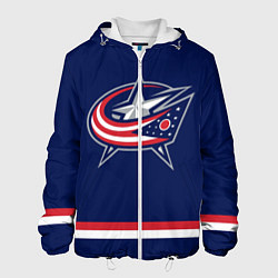 Куртка с капюшоном мужская Columbus Blue Jackets, цвет: 3D-белый