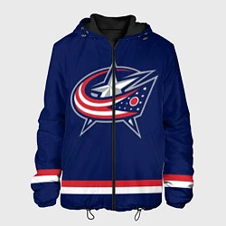 Куртка с капюшоном мужская Columbus Blue Jackets, цвет: 3D-черный