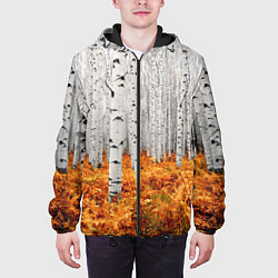 Куртка с капюшоном мужская Березовая роща, цвет: 3D-черный — фото 2