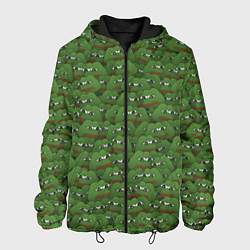 Куртка с капюшоном мужская Грустные лягушки, цвет: 3D-черный