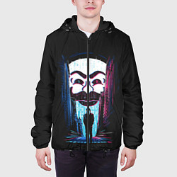 Куртка с капюшоном мужская Mr Robot: Anonymous, цвет: 3D-черный — фото 2