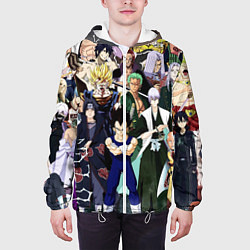 Куртка с капюшоном мужская Аниме, цвет: 3D-белый — фото 2