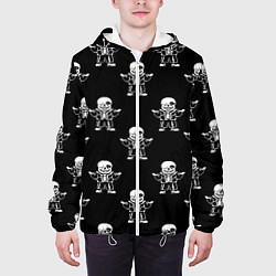 Куртка с капюшоном мужская Undertale Sans (узор), цвет: 3D-белый — фото 2