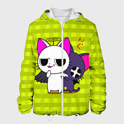 Куртка с капюшоном мужская Аниме котики, цвет: 3D-белый