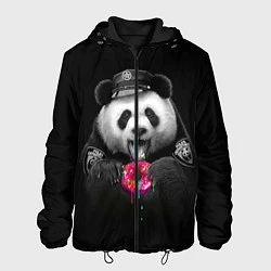 Куртка с капюшоном мужская Donut Panda, цвет: 3D-черный
