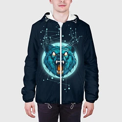 Куртка с капюшоном мужская Космический медведь, цвет: 3D-белый — фото 2