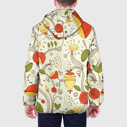 Мужская куртка Поляна цветов / 3D-Белый – фото 4