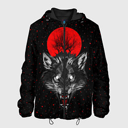 Куртка с капюшоном мужская Кровавая Луна, цвет: 3D-черный