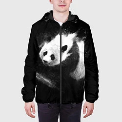 Куртка с капюшоном мужская Молочная панда, цвет: 3D-черный — фото 2