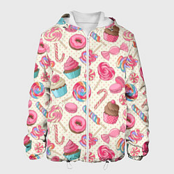 Куртка с капюшоном мужская Радости для сладости, цвет: 3D-белый