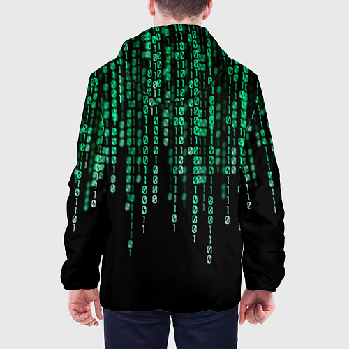 Мужская куртка Цифровой поток из матрицы / 3D-Черный – фото 4