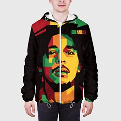 Куртка с капюшоном мужская Боб Марли, цвет: 3D-белый — фото 2