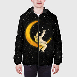 Куртка с капюшоном мужская Лунный наездник, цвет: 3D-черный — фото 2