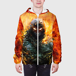 Куртка с капюшоном мужская Disturbed: Monster Flame, цвет: 3D-белый — фото 2