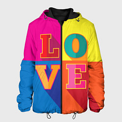 Куртка с капюшоном мужская Love three-dimensional letters, цвет: 3D-черный
