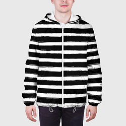Куртка с капюшоном мужская Тельняшка зебра, цвет: 3D-белый — фото 2