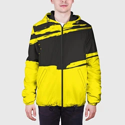 Куртка с капюшоном мужская Чёрно-жёлтый, цвет: 3D-черный — фото 2