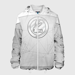Куртка с капюшоном мужская Litecoin LTC, цвет: 3D-белый
