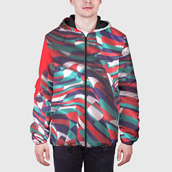 Куртка с капюшоном мужская Трехмерная абстракция, цвет: 3D-черный — фото 2