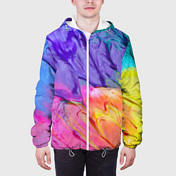 Куртка с капюшоном мужская Краска, цвет: 3D-белый — фото 2