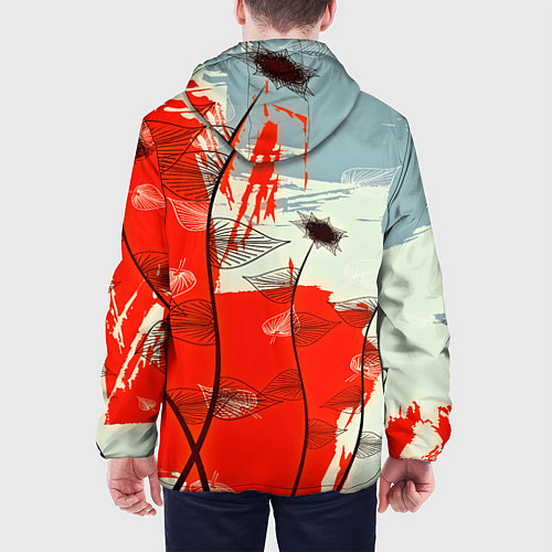 Мужская куртка Осенний pattern / 3D-Белый – фото 4