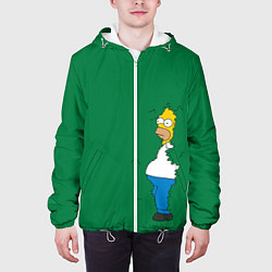 Куртка с капюшоном мужская Гомер в кустах, цвет: 3D-белый — фото 2
