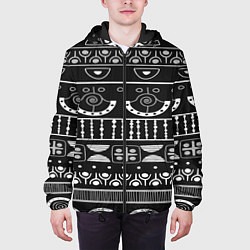 Куртка с капюшоном мужская Black and White ethnic, цвет: 3D-черный — фото 2