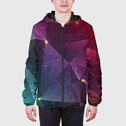 Куртка с капюшоном мужская Colorful triangles, цвет: 3D-черный — фото 2