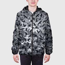 Куртка с капюшоном мужская Вороны, цвет: 3D-черный — фото 2