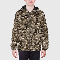Куртка с капюшоном мужская Зомби котики, цвет: 3D-черный — фото 2