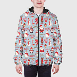 Куртка с капюшоном мужская Рождественская Милота, цвет: 3D-черный — фото 2
