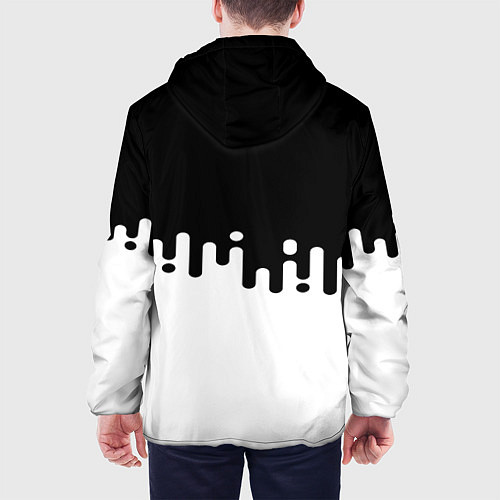 Мужская куртка Чёрно-белый узор / 3D-Белый – фото 4