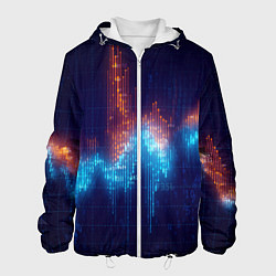 Куртка с капюшоном мужская Компьютерный код, цвет: 3D-белый