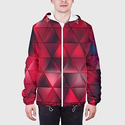 Куртка с капюшоном мужская Dark Red, цвет: 3D-белый — фото 2