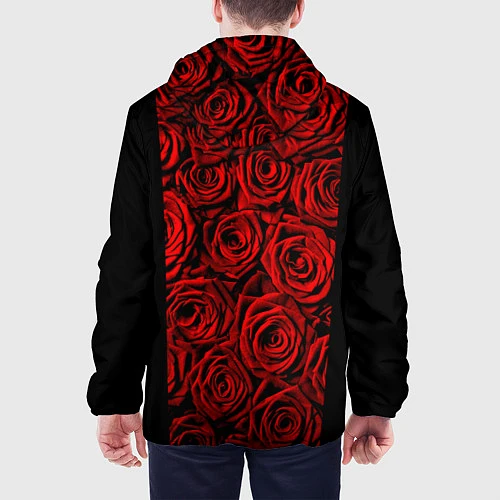 Мужская куртка Унисекс / Красные розы / 3D-Белый – фото 4
