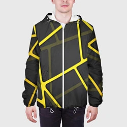 Куртка с капюшоном мужская Желтая сетка, цвет: 3D-белый — фото 2