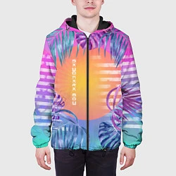 Куртка с капюшоном мужская Sayonara Boy: Neon Tropic, цвет: 3D-черный — фото 2