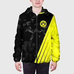 Куртка с капюшоном мужская FC Borussia Dortmund: Abstract, цвет: 3D-черный — фото 2