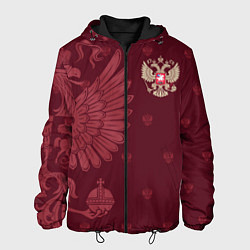 Куртка с капюшоном мужская Герб России - золотой, цвет: 3D-черный