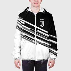 Куртка с капюшоном мужская FC Juventus: B&W Line, цвет: 3D-белый — фото 2