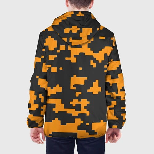 Мужская куртка Bitcoin: Orange Camo / 3D-Белый – фото 4