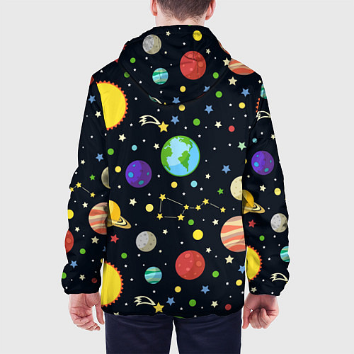 Мужская куртка Солнечная система / 3D-Белый – фото 4