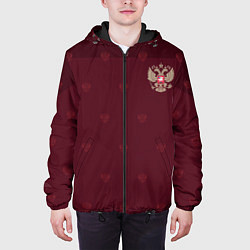 Куртка с капюшоном мужская Герб России - золотой двуглавый орел, цвет: 3D-черный — фото 2