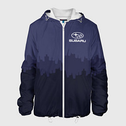 Куртка с капюшоном мужская Subaru: Night City, цвет: 3D-белый