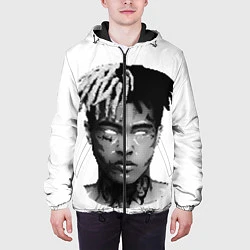 Куртка с капюшоном мужская XXXTentacion: Pixel Art, цвет: 3D-черный — фото 2
