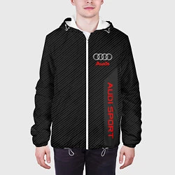 Куртка с капюшоном мужская Audi: Sport Line, цвет: 3D-белый — фото 2