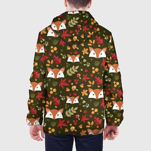 Мужская куртка Осенние лисички / 3D-Белый – фото 4