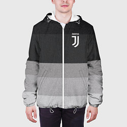 Куртка с капюшоном мужская ФК Ювентус: Серый стиль, цвет: 3D-белый — фото 2